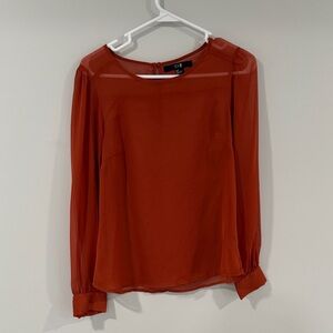 Forever 21 Rust Sheer Blouse
